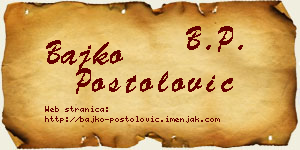 Bajko Postolović vizit kartica